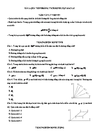 Luyện thi Vật lí Lớp 10 - Chương 5: Chất khí - Bài 3: Quá trình đẳng tích. Định luật Sác-lơ - Chu Văn Biên