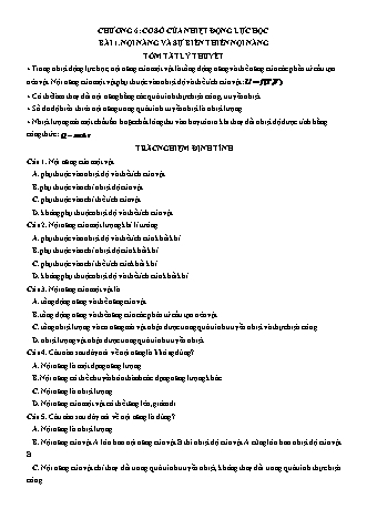 Luyện thi Vật lí Lớp 10 - Chương 6: Cơ sở của nhiệt động lực học - Bài 1: Nội năng và sự biến thiên nội năng - Chu Văn Biên