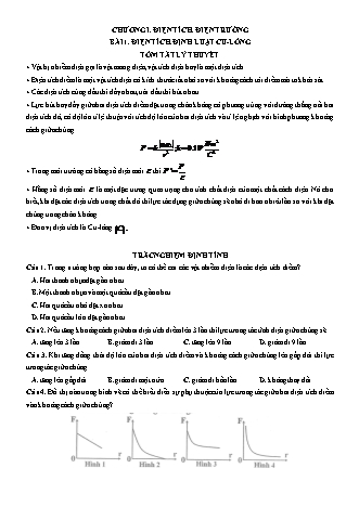 Luyện thi Vật lí Lớp 11 - Chương 1: Điện tích. Điện trường - Bài 1: Điện tích. Định luật Cu-Lông - Chu Văn Biên