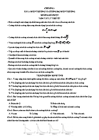 Luyện thi Vật lí Lớp 11 - Chương 1: Điện tích. Điện trường - Bài 3: Điện trường và cường độ điện trường. Đường sức điện - Chu Văn Biên