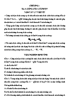 Luyện thi Vật lí Lớp 11 - Chương 1: Điện tích. Điện trường - Bài 4: Công của lực điện - Chu Văn Biên