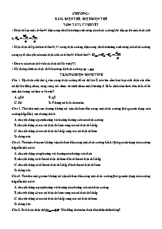 Luyện thi Vật lí Lớp 11 - Chương 1: Điện tích. Điện trường - Bài 5: Điện thế. Hiệu điện thế - Chu Văn Biên