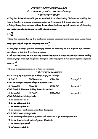 Luyện thi Vật lí Lớp 11 - Chương 2: Dòng điện không đổi - Bài 1: Dòng điện không đổi. Nguồn điện - Chu Văn Biên