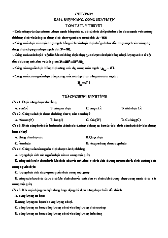 Luyện thi Vật lí Lớp 11 - Chương 2: Dòng điện không đổi - Bài 2: Điện năng. Công suất điện - Chu Văn Biên