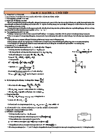 Luyện thi Vật lí Lớp 12 - Chủ đề 12: Mạch R, L, C nối tiếp - Chu Văn Biên