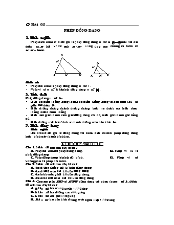 Lý thuyết và Bài tập trắc nghiệm Hình học Lớp 11 - Chủ đề 6: Phép dời hình và phép đồng dạng trong mặt phẳng - Bài 8: Phép đồng dạng (Có hướng dẫn)