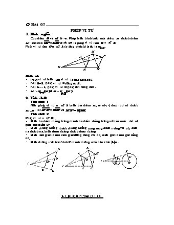 Lý thuyết và Bài tập trắc nghiệm Hình học Lớp 11 - Chủ đề 6: Phép dời hình và phép đồng dạng trong mặt phẳng - Bài 7: Phép vị tự (Có hướng dẫn)