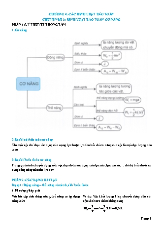 Lý thuyết và Bài tập Vật lí Lớp 10 - Chủ đề 4: Các định luật bảo toàn - Chuyên đề 3: Định luật bảo toàn cơ năng