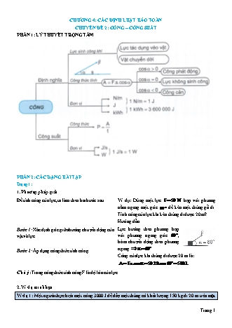 Lý thuyết và Bài tập Vật lí Lớp 10 - Chủ đề 4: Các định luật bảo toàn - Chuyên đề 2: Công. Công suất