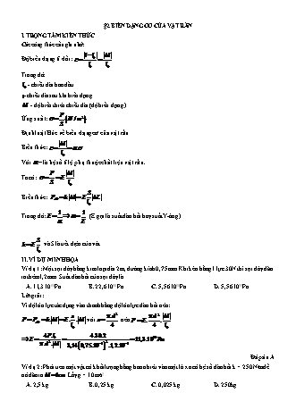 Lý thuyết và Bài tập Vật lí Lớp 10 - Chủ đề 7: Chất rắn và chất lỏng. Sự chuyển thể - Bài 2: Biến dạng cơ của vật rắn