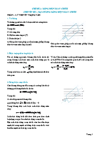 Lý thuyết và Bài tập Vật lí Lớp 12 - Chủ đề 3: Dòng điện xoay chiều - Chuyên đề 1: Đại cương dòng điện xoay chiều