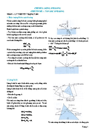 Lý thuyết và Bài tập Vật lí Lớp 12 - Chủ đề 5: Sóng ánh sáng - Chuyên đề 1: Tán sắc ánh sáng