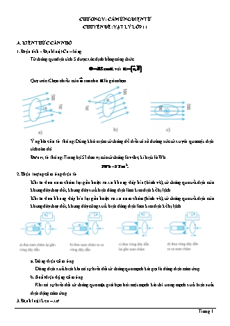 Lý thuyết Vật lí Lớp 11 - Chương 5: Cảm ứng điện từ