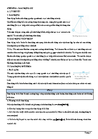 Lý thuyết Vật lí Lớp 12 - Chương 1: Dao động cơ