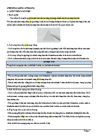 Lý thuyết Vật lí Lớp 12 - Chương 5: Sóng ánh sáng