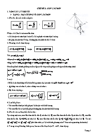 Phương pháp học nhanh Vật lí Lớp 12 - Tập 1 - Chuyên đề 1: Dao động cơ - Chủ đề 5: Con lắc đơn - Phạm Hồng Vương