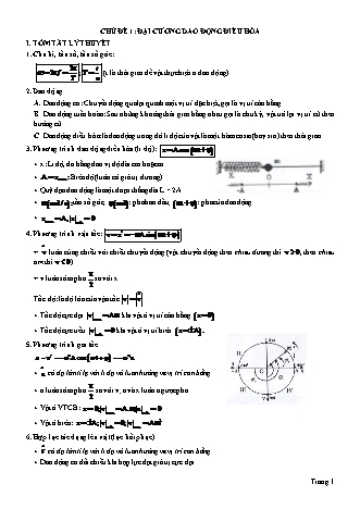 Phương pháp học nhanh Vật lí Lớp 12 - Tập 1 - Chuyên đề 1: Dao động cơ - Chủ đề 1: Đại cương dao động điều hòa - Phạm Hồng Vương