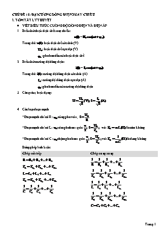 Phương pháp học nhanh Vật lí Lớp 12 - Tập 2 - Chuyên đề 3: Điện xoay chiều - Chủ đề 15: Đại cương dòng điện xoay chiều - Phạm Hồng Vương