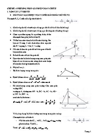 Phương pháp học nhanh Vật lí Lớp 12 - Tập 2 - Chuyên đề 3: Điện xoay chiều - Chủ đề 19: Phương pháp giải điện xoay chiều - Phạm Hồng Vương