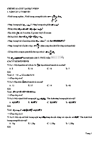 Phương pháp học nhanh Vật lí Lớp 12 - Tập 2 - Chuyên đề 4: Lượng tử ánh sáng - Chủ đề 28: Cấu tạo hạt nhân - Phạm Hồng Vương