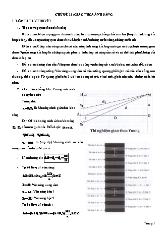 Phương pháp học nhanh Vật lí Lớp 12 - Tập 2 - Chuyên đề 4: Lượng tử ánh sáng - Chủ đề 23: Giao thoa ánh sáng - Phạm Hồng Vương