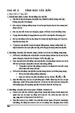 Tài liệu bồi dưỡng học sinh giỏi Vật lí Lớp 10 - Tập 1 - Chủ đề 3: Tĩnh học vật rắn (Phần 1) - Chu Văn Biên
