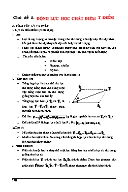 Tài liệu bồi dưỡng học sinh giỏi Vật lí Lớp 10 - Tập 1 - Chủ đề 2: Động lực học chất điểm (Phần 1) - Chu Văn Biên