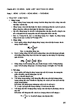 Tài liệu bồi dưỡng học sinh giỏi Vật lí Lớp 10 - Tập 2 - Phần 1: Các định luật bảo toàn - Chuyên đề 3: Cơ năng. Định luật bảo toàn cơ năng - Chu Văn Biên