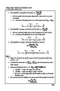 Tài liệu bồi dưỡng học sinh giỏi Vật lí Lớp 11 - Tập 1 - Phần 2: Dòng điện không đổi - Dạng 8: Định luật ôm cho từng đoạn mạch - Chu Văn Biên