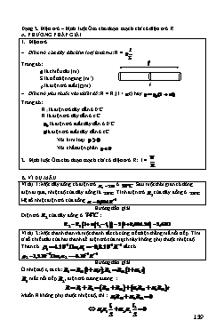 Tài liệu bồi dưỡng học sinh giỏi Vật lí Lớp 11 - Tập 1 - Phần 2: Dòng điện không đổi - Dạng 2: Điện trở. Định luật Ôm cho đoạn mạch chỉ có điện trở R - Chu Văn Biên