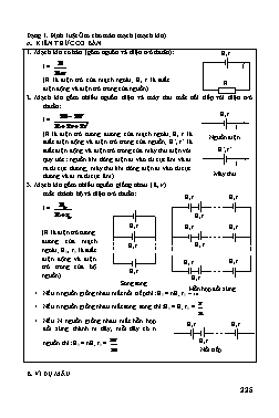 Tài liệu bồi dưỡng học sinh giỏi Vật lí Lớp 11 - Tập 1 - Phần 2: Dòng điện không đổi - Dạng 7: Định luật Ôm cho toàn mạch (mạch kín) - Chu Văn Biên