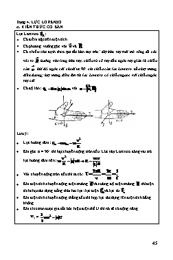 Tài liệu bồi dưỡng học sinh giỏi Vật lí Lớp 11 - Tập 2 - Phần 4: Từ trường - Chuyên đề 2: Lực từ - Dạng 4: Lực Lorenxơ - Chu Văn Biên