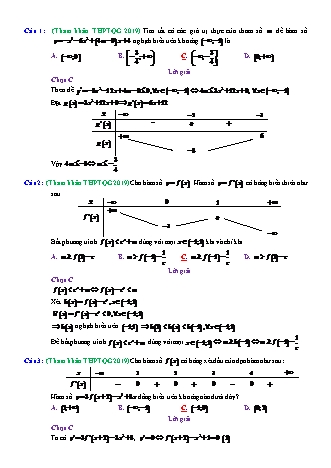 Tổng hợp câu hỏi trích trong đề tham khảo kì thi THPT Quốc gia môn Toán - Ứng dụng đạo hàm (Phần 2) - Năm học 2018-2019 (Có lời giải)