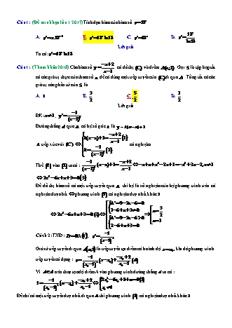 Tổng hợp câu hỏi trích trong đề tham khảo kì thi THPT Quốc gia môn Toán - Đạo hàm - Năm học 2018-2019 (Có lời giải)