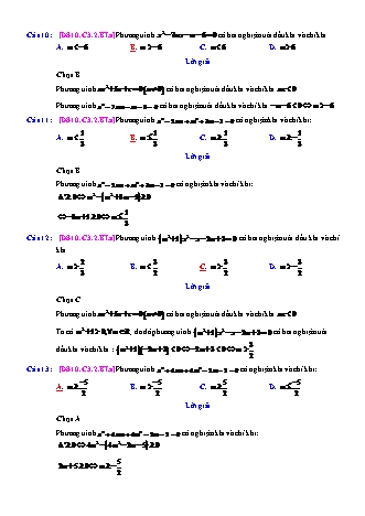 Trắc nghiệm Đại số Lớp 10 tách từ đề thi thử THPT Quốc gia - Chương 3 - Bài 2: Phương trình quy về bậc nhất và bậc hai - Mức độ 1.2 - Năm học 2017-2018 (Có đáp án)