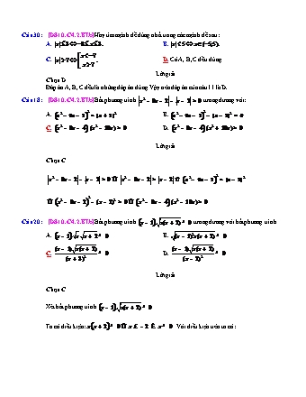 Trắc nghiệm Đại số Lớp 10 tách từ đề thi thử THPT Quốc gia - Chương 4 - Bài 2: Đại cương về bất phương trình - Mức độ 2.3 - Năm học 2017-2018 (Có đáp án)