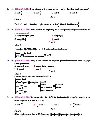 Trắc nghiệm Đại số Lớp 10 tách từ đề thi thử THPT Quốc gia - Chương 3 - Bài 2: Phương trình quy về bậc nhất và bậc hai - Mức độ 3.3 - Năm học 2017-2018 (Có đáp án)