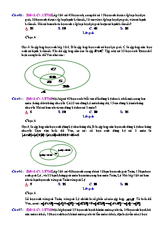 Trắc nghiệm Đại số Lớp 10 tách từ đề thi thử THPT Quốc gia - Chương 1 - Bài 2: Tập hợp và các phép toán tập hợp - Mức độ 2.1 - Năm học 2017-2018 (Có đáp án)