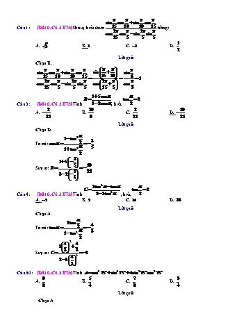 Trắc nghiệm Đại số Lớp 10 tách từ đề thi thử THPT Quốc gia - Chương 6 - Bài 3: Công thức lượng giác - Mức độ 2.4 - Năm học 2017-2018 (Có đáp án)