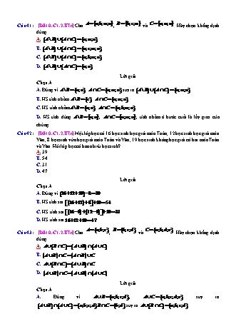 Trắc nghiệm Đại số Lớp 10 tách từ đề thi thử THPT Quốc gia - Chương 1 - Bài 2: Tập hợp và các phép toán tập hợp - Mức độ 3.4 - Năm học 2017-2018 (Có đáp án)