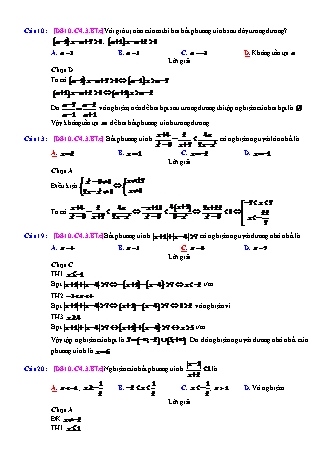 Trắc nghiệm Đại số Lớp 10 tách từ đề thi thử THPT Quốc gia - Chương 4 - Bài 3: Bất phương trình và hệ bất phương trình một ẩn - Mức độ 3.1 - Năm học 2017-2018 (Có đáp án)