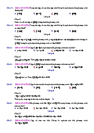 Trắc nghiệm Đại số Lớp 10 tách từ đề thi thử THPT Quốc gia - Chương 4 - Bài 5: Bất phương trình và hệ bất phương trình bậc nhất hai ẩn - Mức độ 1.2 - Năm học 2017-2018 (Có đáp án)