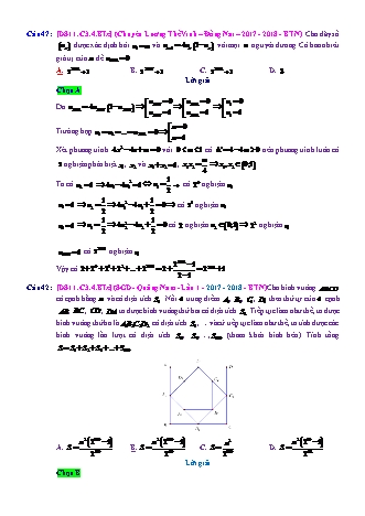 Trắc nghiệm Đại số Lớp 11 tách từ đề thi thử THPT Quốc gia - Chương 3 - Bài 4: Cấp số nhân - Mức độ 3.6 - Năm học 2017-2018 (Có đáp án)