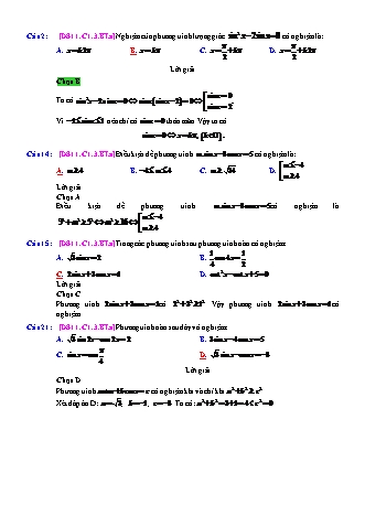 Trắc nghiệm Đại số Lớp 11 tách từ đề thi thử THPT Quốc gia - Chương 1 - Bài 3: Phương trình lượng giác thường gặp - Mức độ 1.1 - Năm học 2017-2018 (Có đáp án)