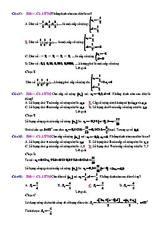 Trắc nghiệm Đại số Lớp 11 tách từ đề thi thử THPT Quốc gia - Chương 3 - Bài 3: Cấp số cộng - Mức độ 2.4 - Năm học 2017-2018 (Có đáp án)