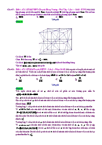 Trắc nghiệm Đại số Lớp 11 tách từ đề thi thử THPT Quốc gia - Chương 2 - Bài 2: Hoán vị, chỉnh hợp và tổ hợp - Mức độ 4.2 - Năm học 2017-2018 (Có đáp án)