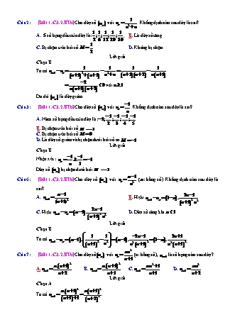 Trắc nghiệm Đại số Lớp 11 tách từ đề thi thử THPT Quốc gia - Chương 3 - Bài 2: Dãy số - Mức độ 2.2 - Năm học 2017-2018 (Có đáp án)