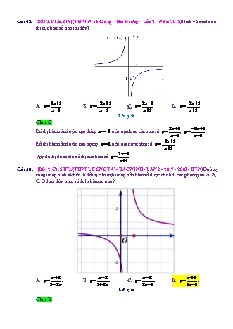 Trắc nghiệm Đại số Lớp 12 tách từ đề thi thử THPT Quốc gia - Chương 1 - Bài 5: Đọc đồ thị biến đổi đồ thị - Mức độ 2.3 - Năm học 2017-2018 (Có đáp án)