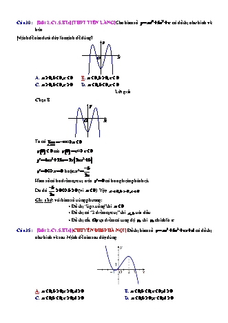 Trắc nghiệm Đại số Lớp 12 tách từ đề thi thử THPT Quốc gia - Chương 1 - Bài 5: Đọc đồ thị biến đổi đồ thị - Mức độ 3.4 - Năm học 2017-2018 (Có đáp án)