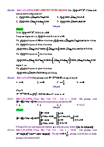 Trắc nghiệm Đại số Lớp 12 tách từ đề thi thử THPT Quốc gia - Chương 2 - Bài 5: Phương trình. Bất phương trình mũ - Mức độ 2.6 - Năm học 2017-2018 (Có đáp án)